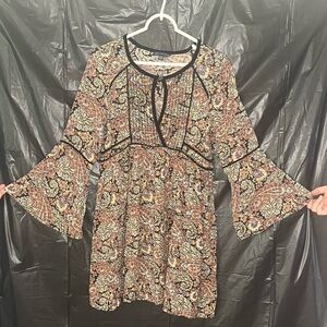 American Eagle Outfitters Paisley Long Sleeve Dress